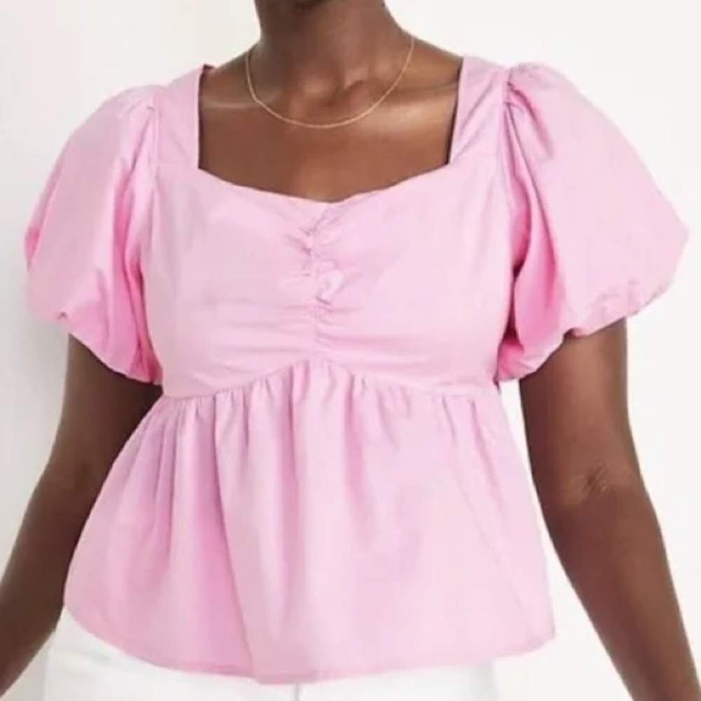 Old Navy Puff Sleeve Baby Doll Blouse